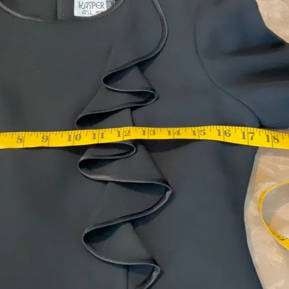 KASPER A.S.L.Kasper Black Embellished Long Sleeve Sheath Dress SIZE M - Picture 9 of 11